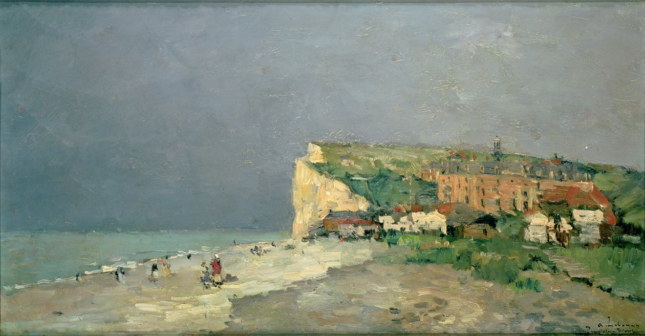 Der Strand von Puys-sous-Dieppe, Gewitterhimmel, ca. 1880 von Albert Charles Lebourg