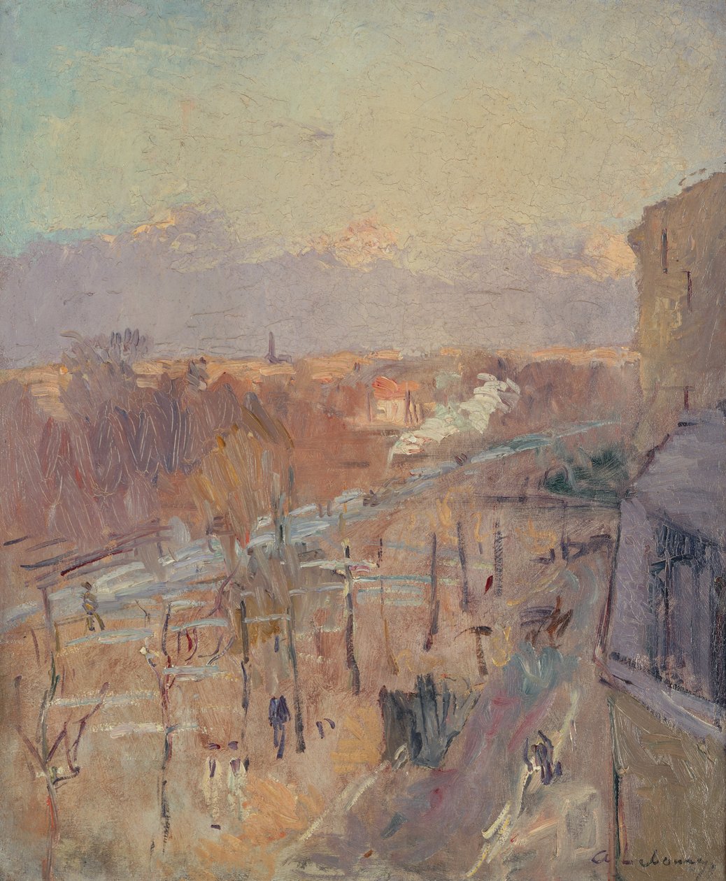 Die Allee in Paris nach einem Sturm von Albert Charles Lebourg