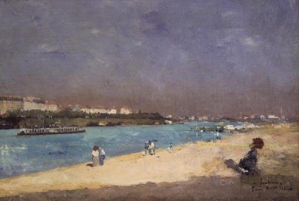 Blick auf die Vororte von Paris von der Pont National, 1882 von Albert Charles Lebourg