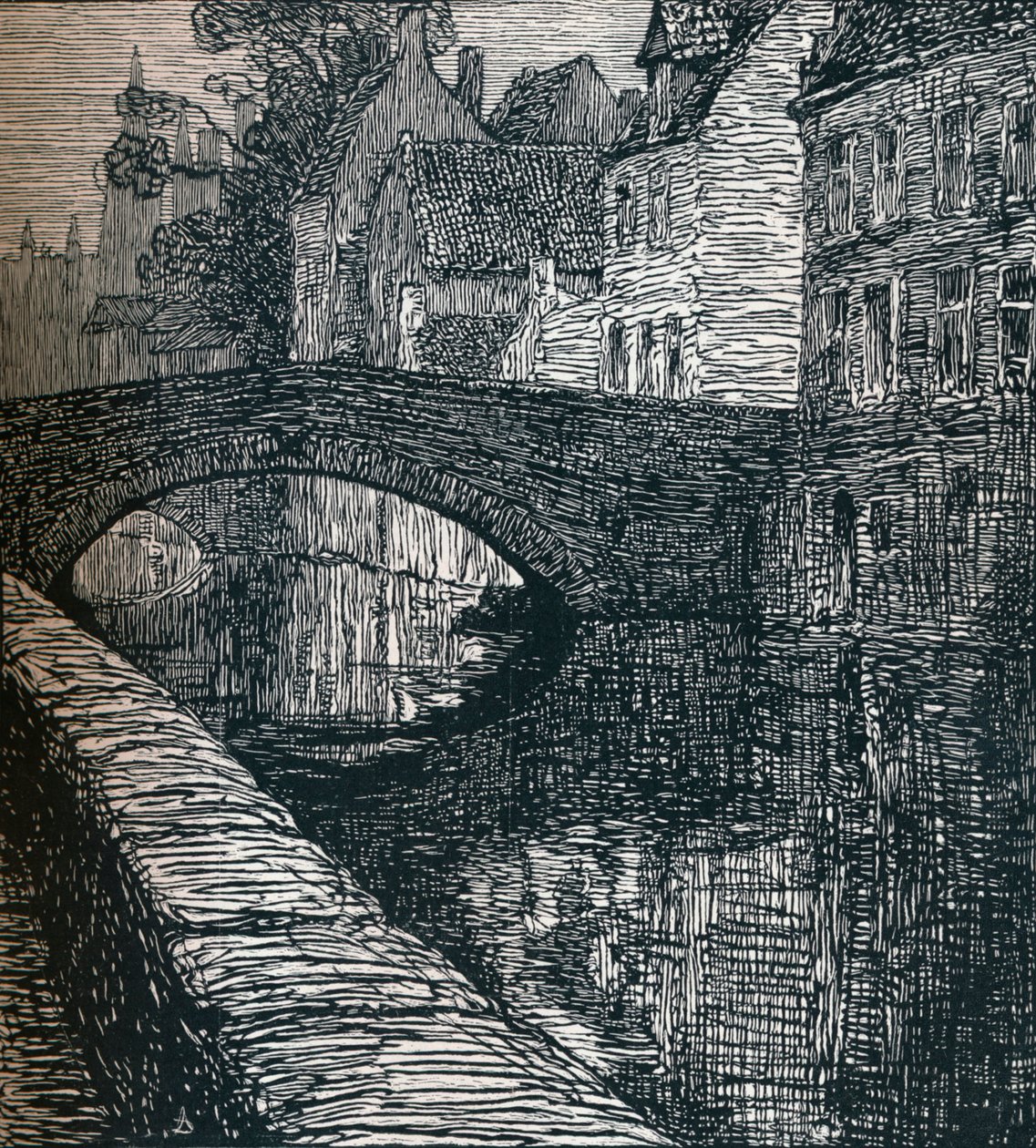 Brügge: Le Quai Vert Der Grüne Kai, 1916, 1917 von Albert Delstanche