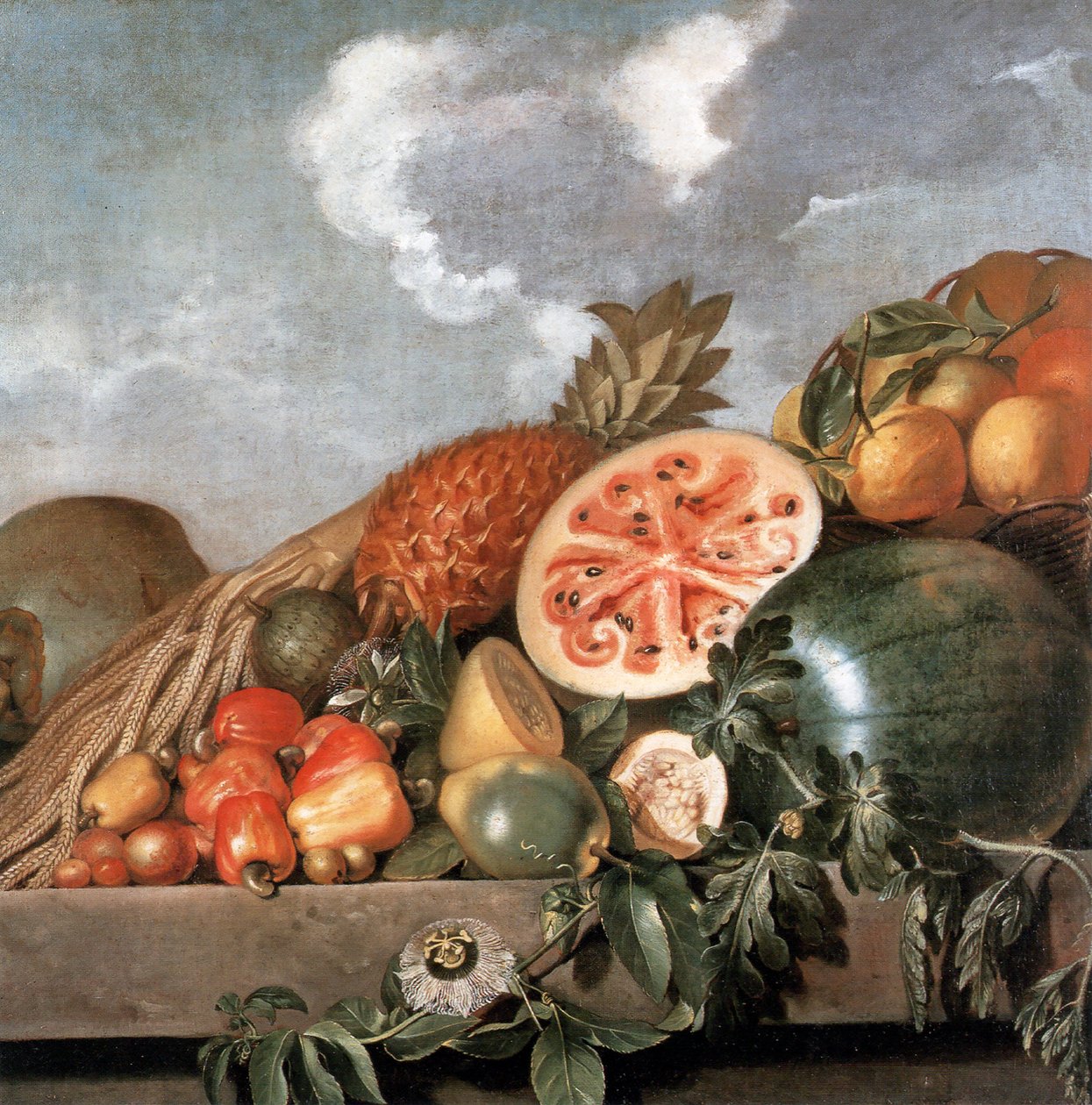 Ananas, Wassermelonen und andere Früchte (Brasilianische Früchte) von Albert Eckhout