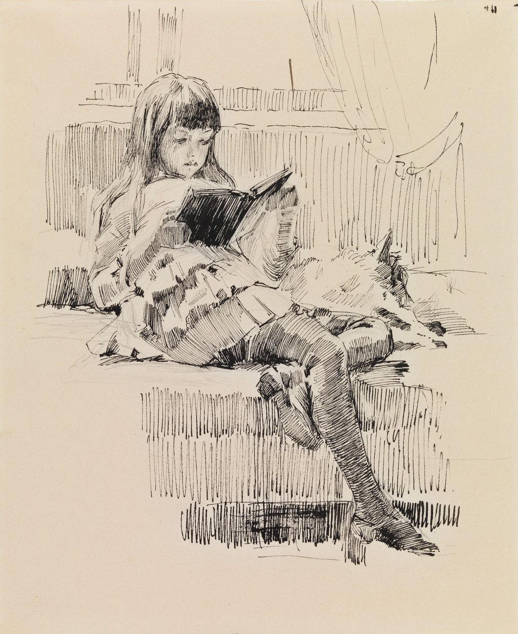 Berta Edelfelt, Studie für das Gemälde Liebe Freunde (Berta und Capi) von Albert Edelfelt
