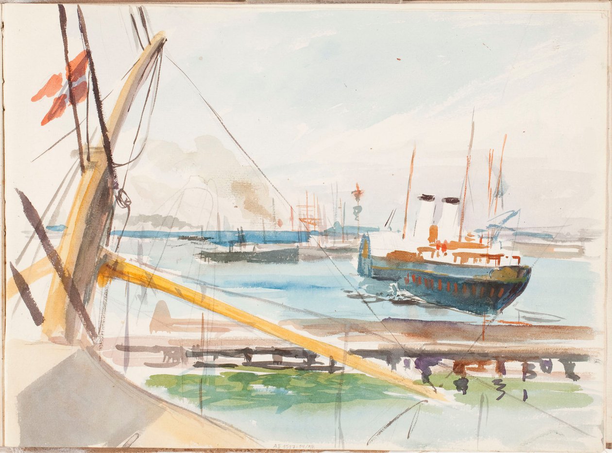 Vom Hafen von Kopenhagen, Skizze von Albert Edelfelt