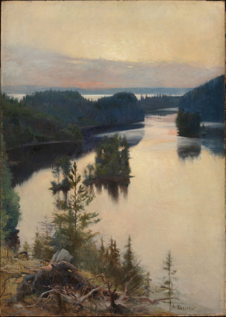 Kaukola-Hügel bei Sonnenuntergang von Albert Edelfelt
