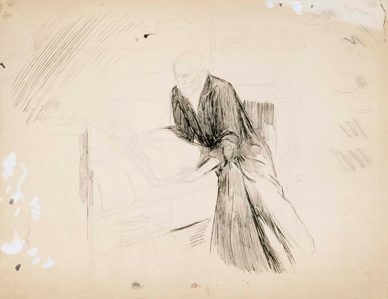 Dame auf Kissen liegend von Albert Edelfelt