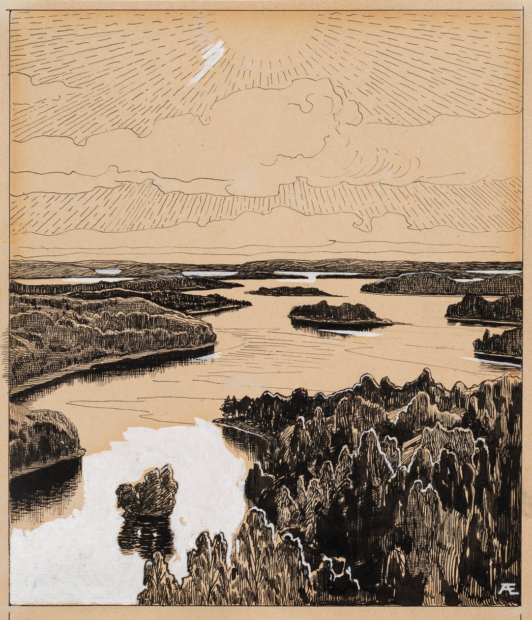 Der Saimaa-See aus dem Gedicht „Der fünfte Juli“ von Albert Edelfelt