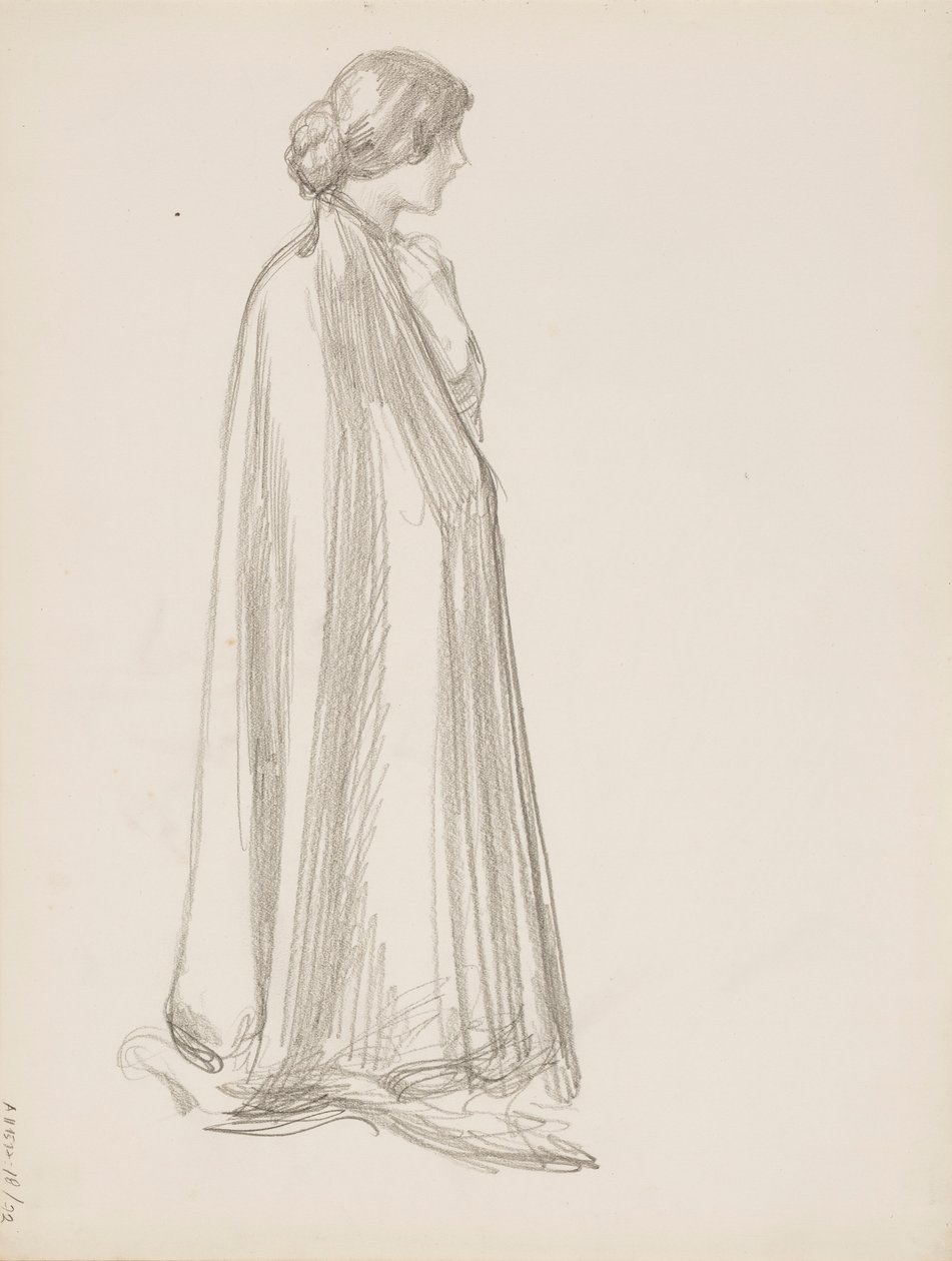 Frau im Umhang von Albert Edelfelt