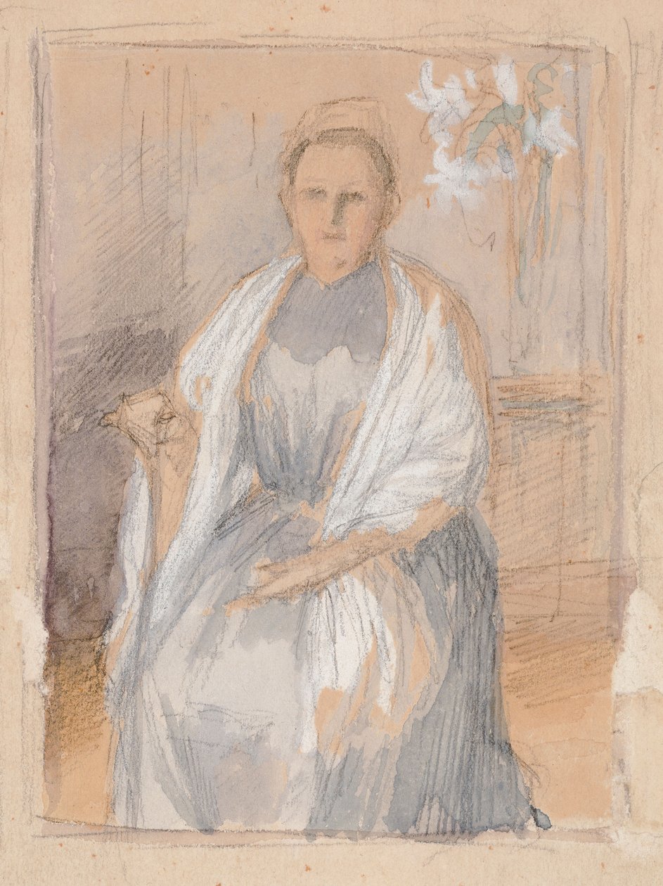 Porträt von Frau Anna Sinebrychoff, Skizze von Albert Edelfelt