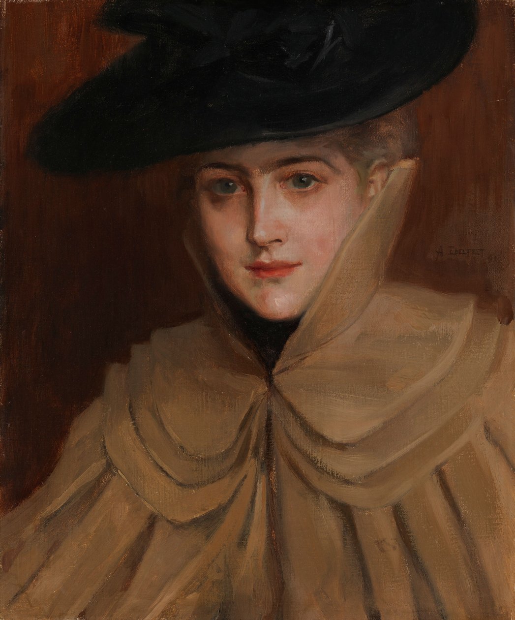 Porträt einer jungen Frau von Albert Edelfelt