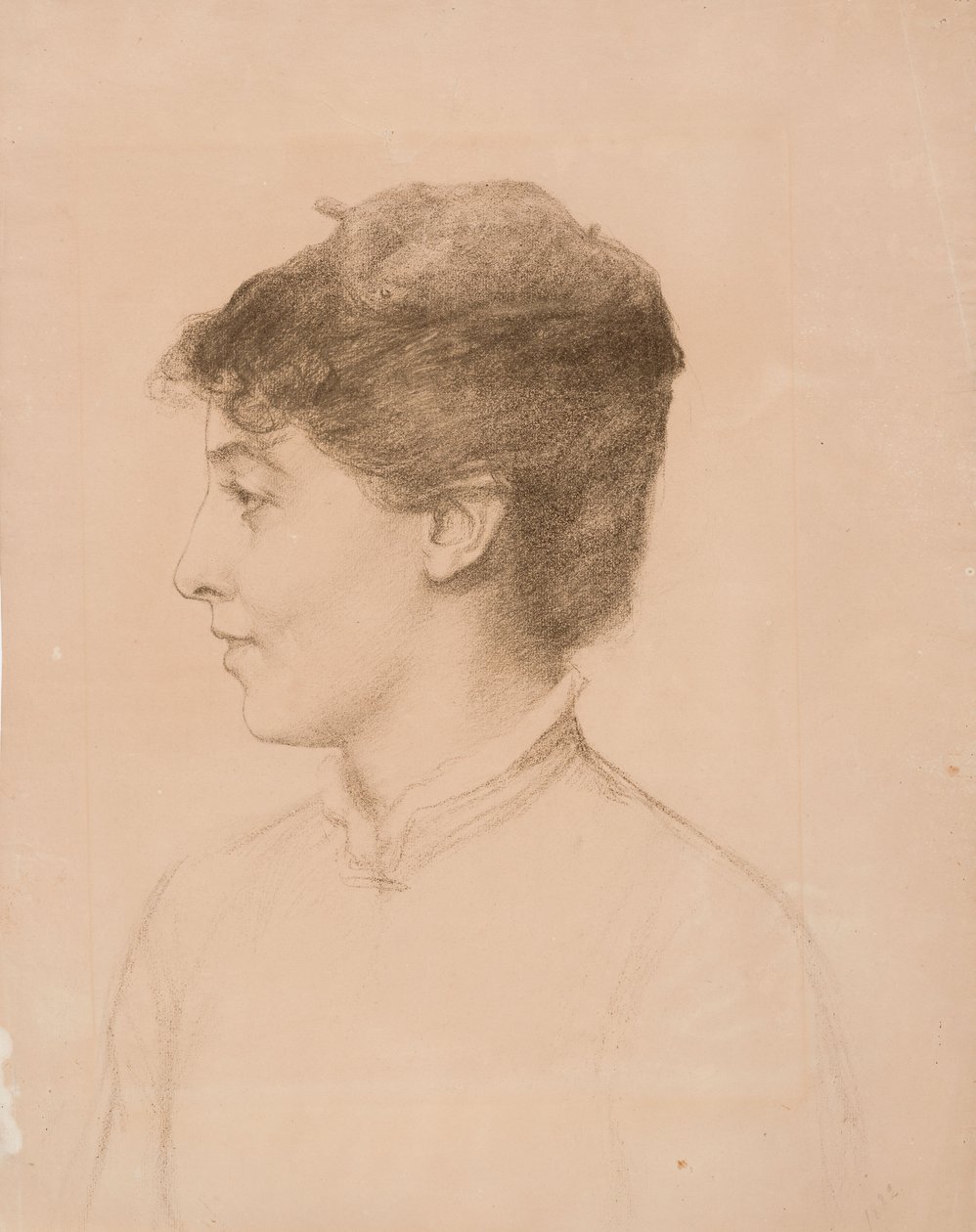 Porträt der Frau des Künstlers Ellan Edelfelt, Profil von Albert Edelfelt