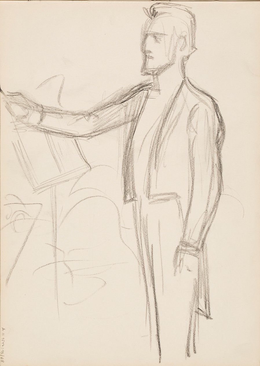 Robert Kajanus, Skizze für ein Porträt von Albert Edelfelt