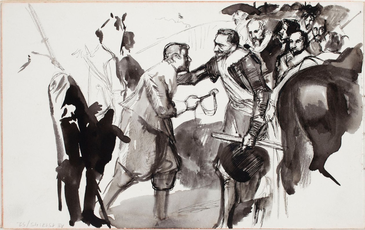 Die Übergabe von Breda, Skizze nach Diego Velázquez von Albert Edelfelt