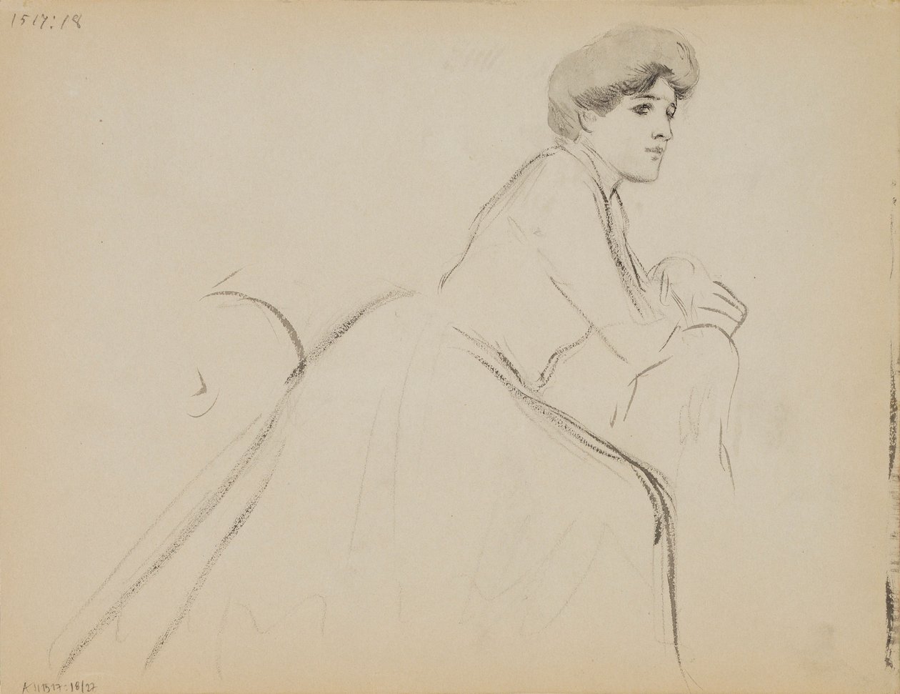 Sitzende Frau, Profil von Albert Edelfelt