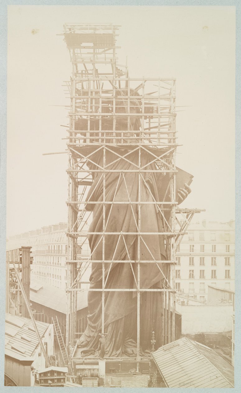 Montage der Freiheitsstatue, Paris, 1883 von Albert Fernique