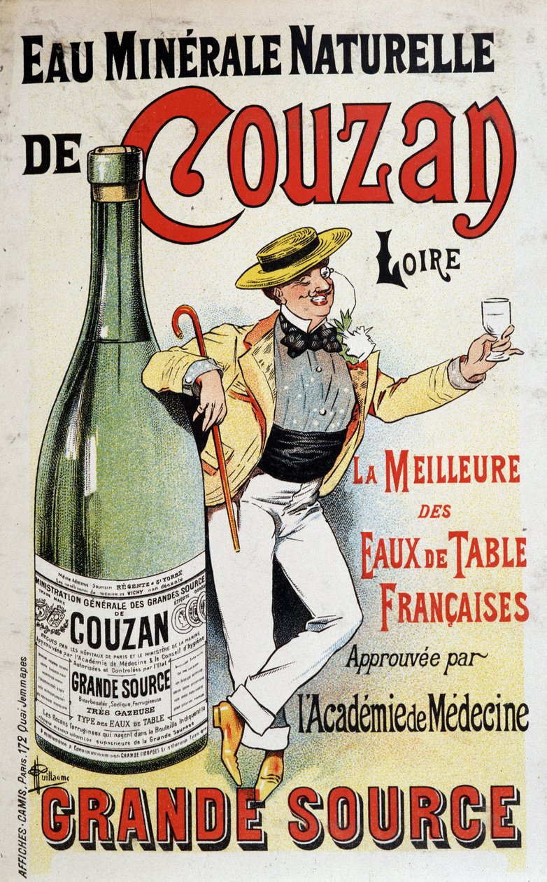 Werbung für das Mineralwasser von Couzan - von Albert Guillaume (1873-1942), ca. 1895 von Albert Guillaume