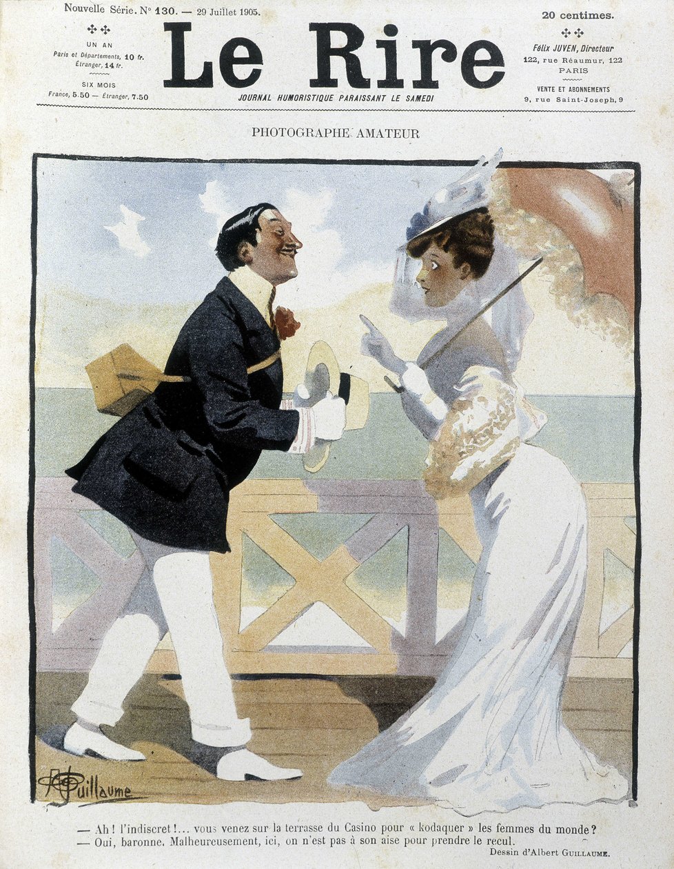 Der Amateurfotograf - Zeichnung von Albert Guillaume (1873-1942) in „Le Rire“ von Albert Guillaume
