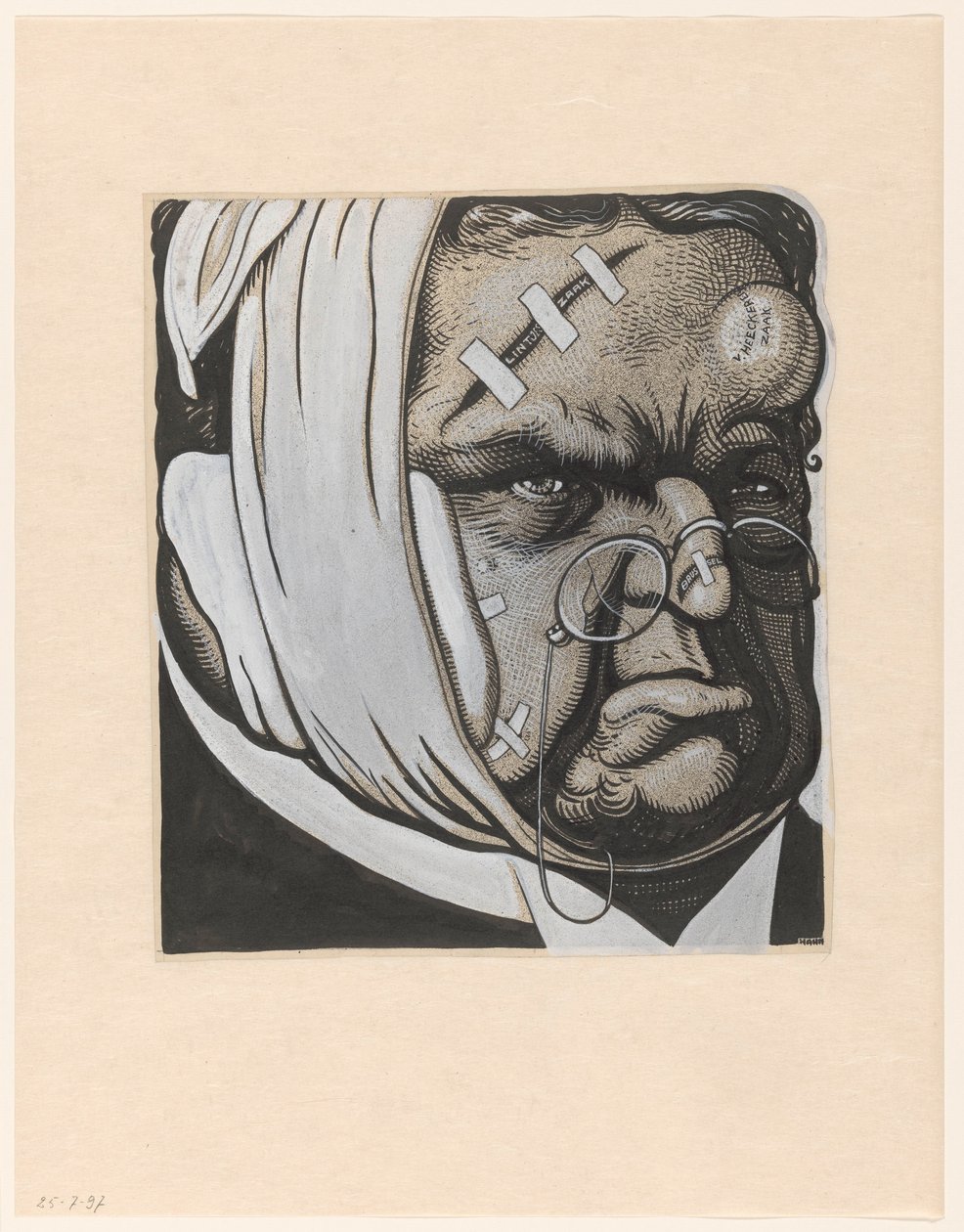 Karikatur von Abraham Kuyper nach der Reise nach Brüssel und der Heeckeren-Affäre von Albert Hahn (I)