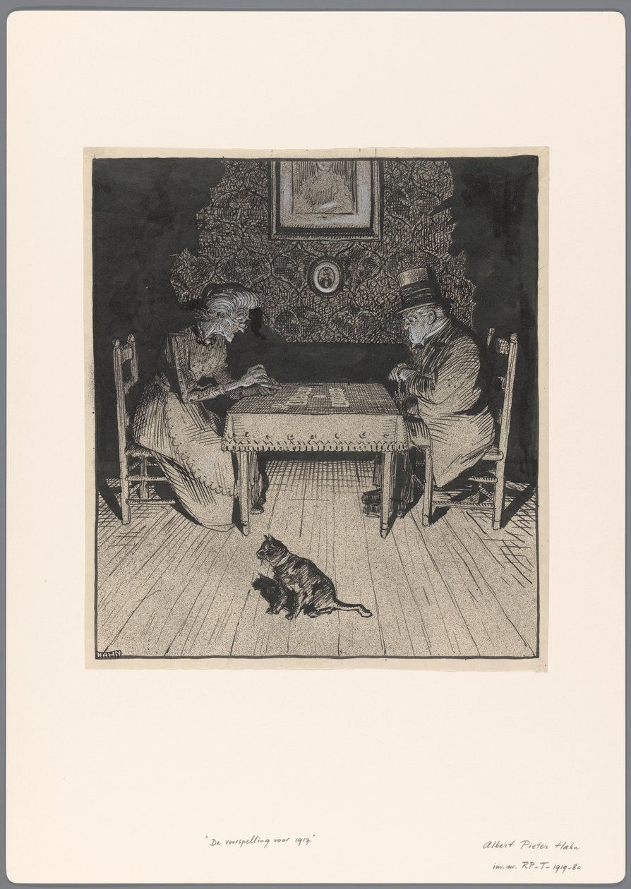 Entwurf für eine politische Karikatur: Die Vorhersage für 1917 von Albert Hahn (I)