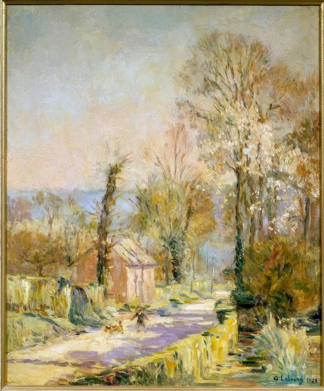 Le chemin au printemps à Saint-Vaast D’Equiqueville près Di von Albert Lebourg