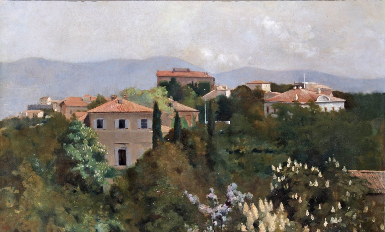 Häuser auf dem Hügel in Triest, um 1889 von Albert Letchford