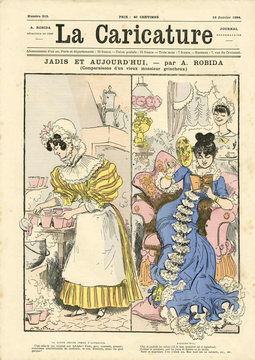 Illustration von Albert Robida (1848-1926) für das Cover von La Caricature (1880) von Albert Robida
