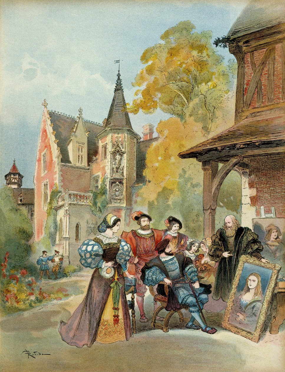 König Franz I. kauft die Mona Lisa von Leonardo da Vinci von Albert Robida