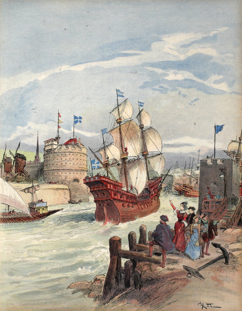 Die Flotte des Königs in Havre: La Belle Francoise, Illustration aus 