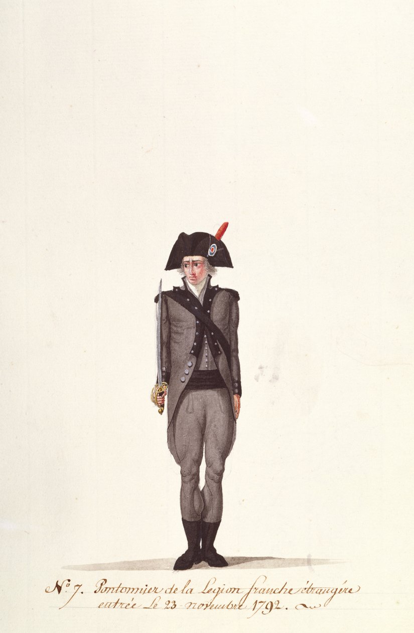 Ein Pontonier der französischen Fremdenlegion, aus Coppetiers, 23. November 1792 von Albertus Gregorius