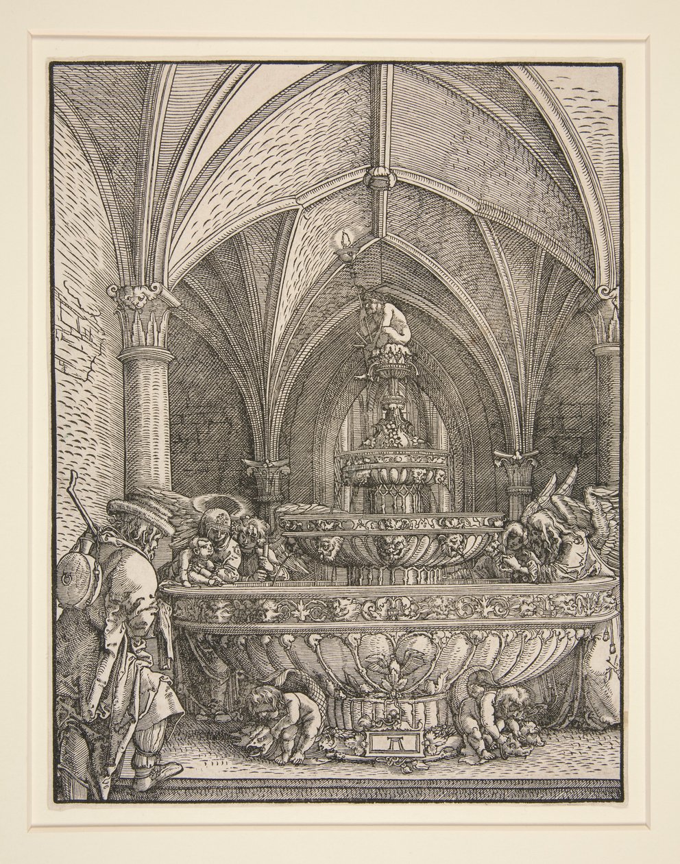 Die Heilige Familie auf der Flucht nach Ägypten an einem Brunnen von Albrecht Altdorfer