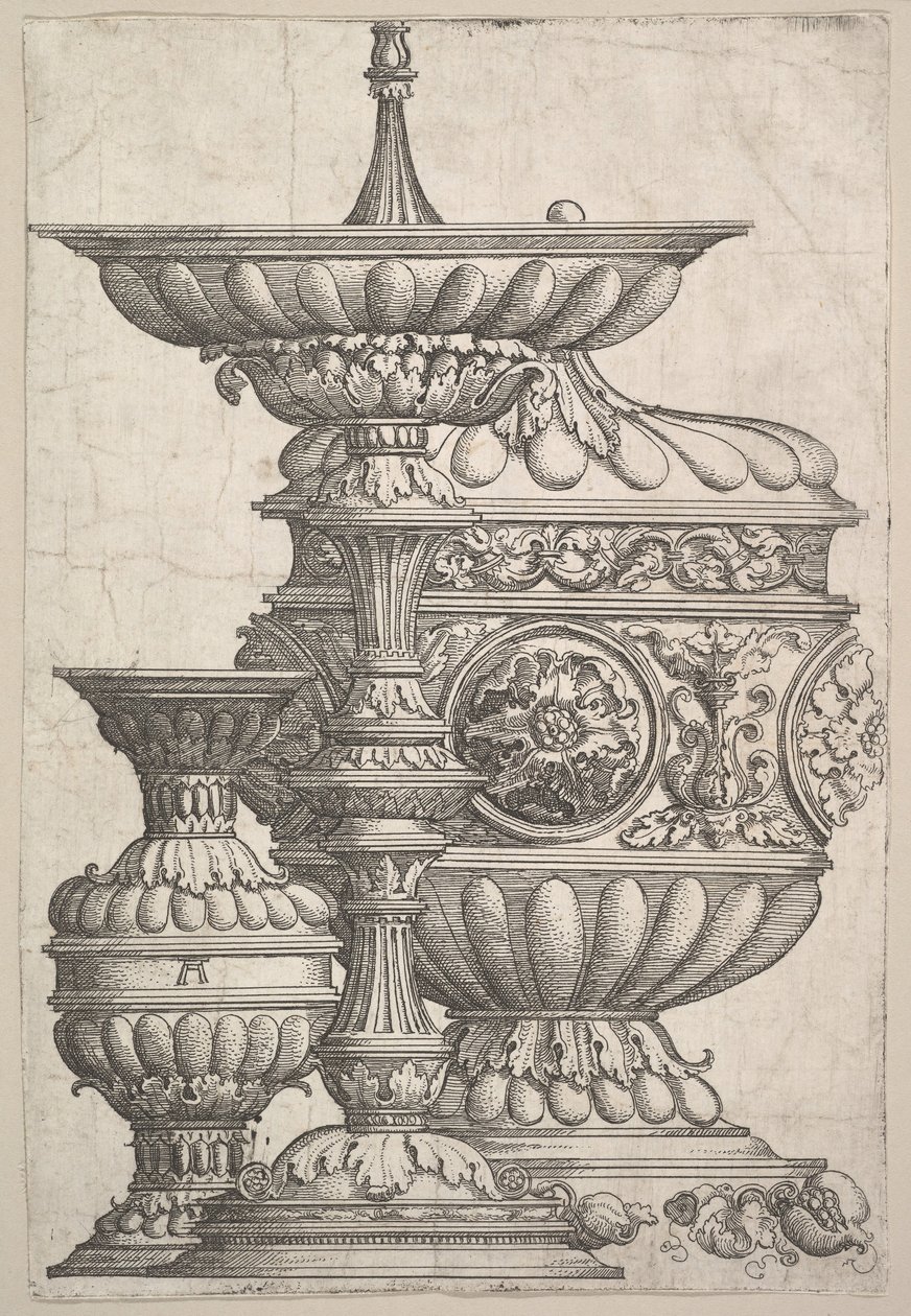 Drei elegante Gefäße auf weißem Hintergrund, ca. 1525 von Albrecht Altdorfer
