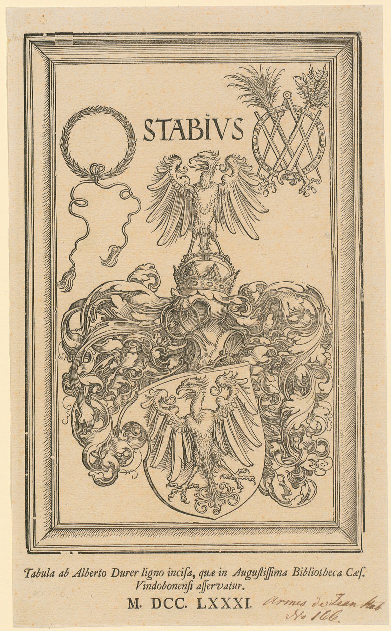 Allegorie mit den Wappen des Reiches und der Stadt Nürnberg von Albrecht Dürer