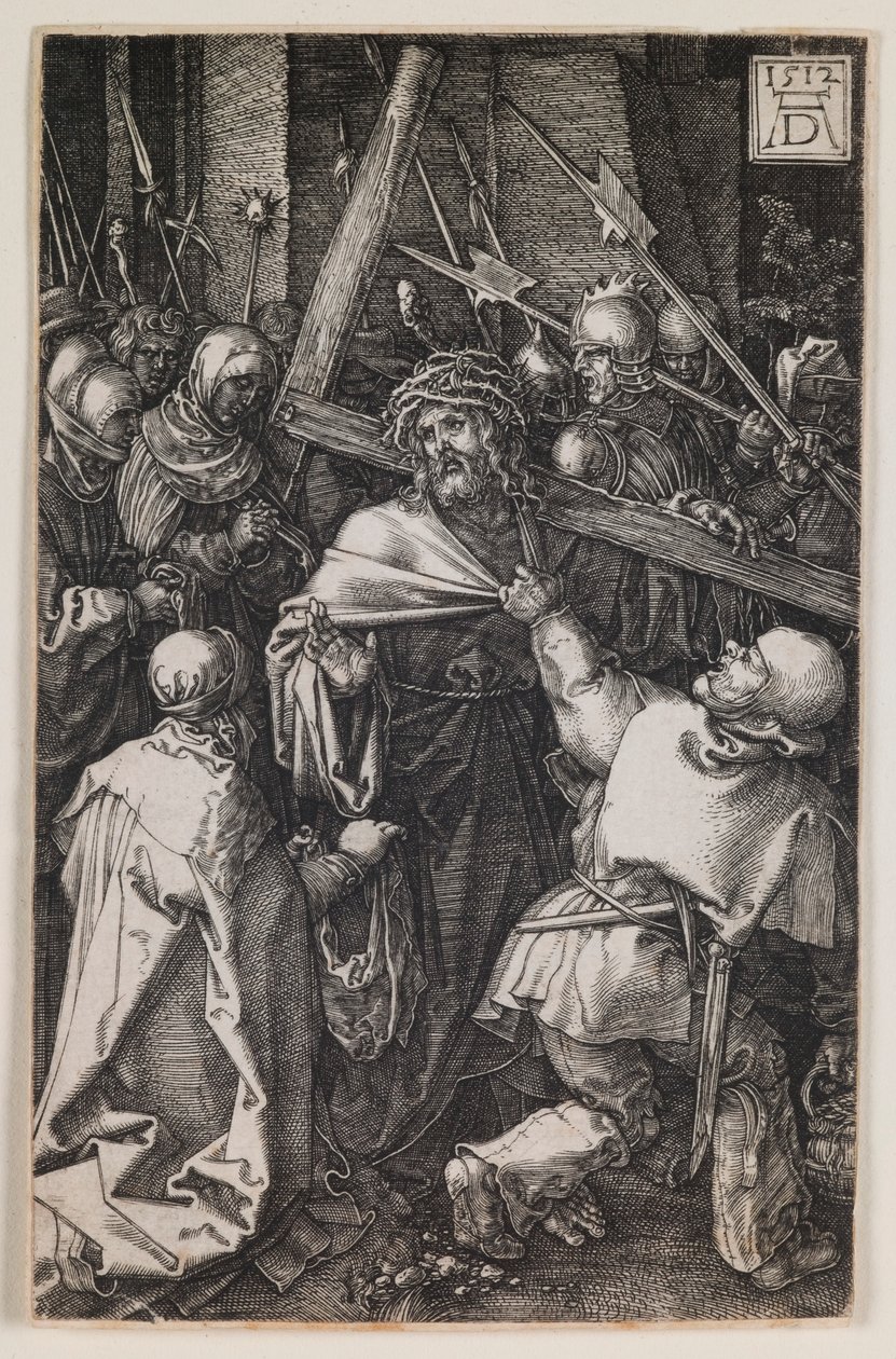 Kreuztragung, aus der Serie „Die gravierte Passion“ von Albrecht Dürer