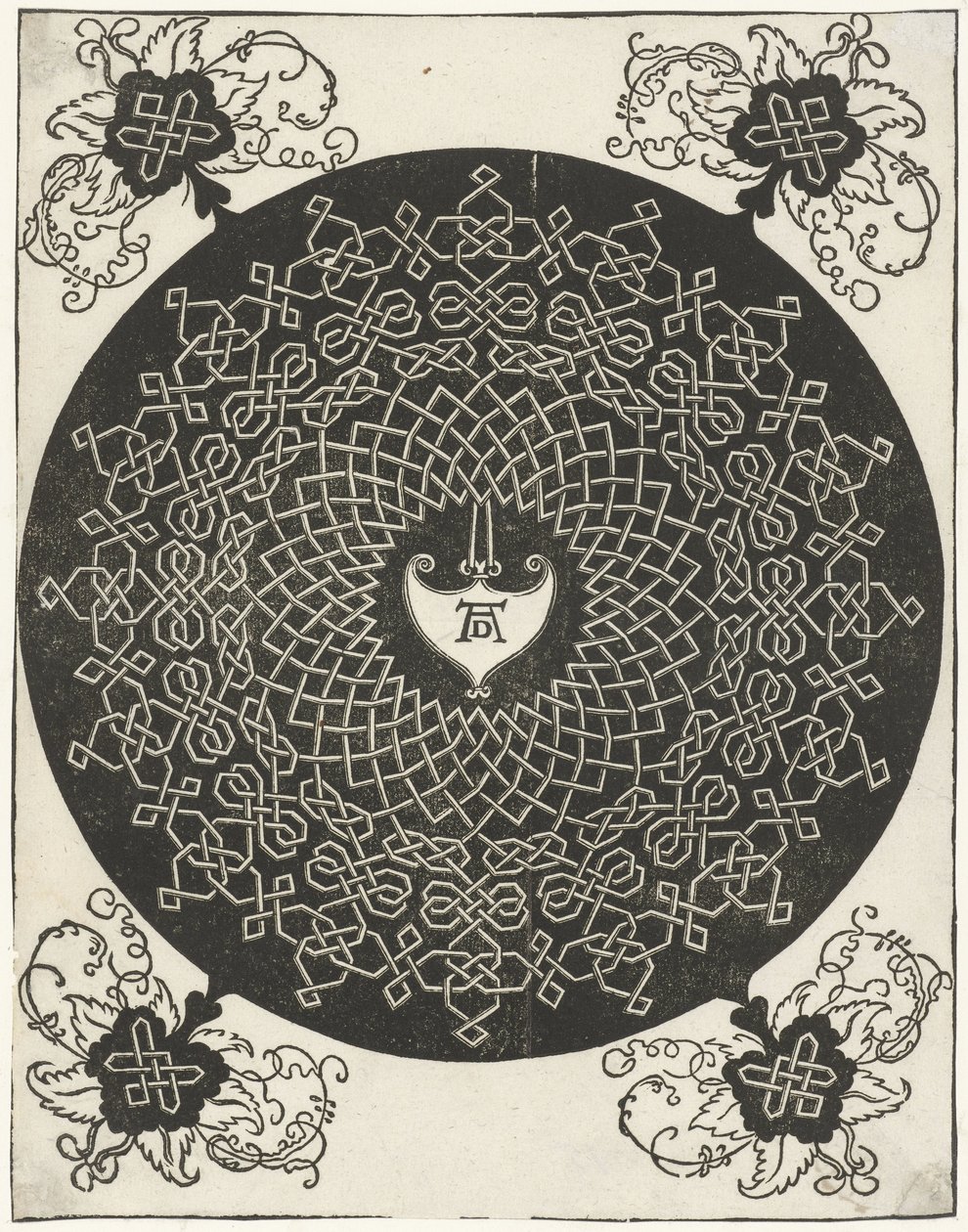 Borduurvoorbeeld met hartvormig schildje von Albrecht Dürer