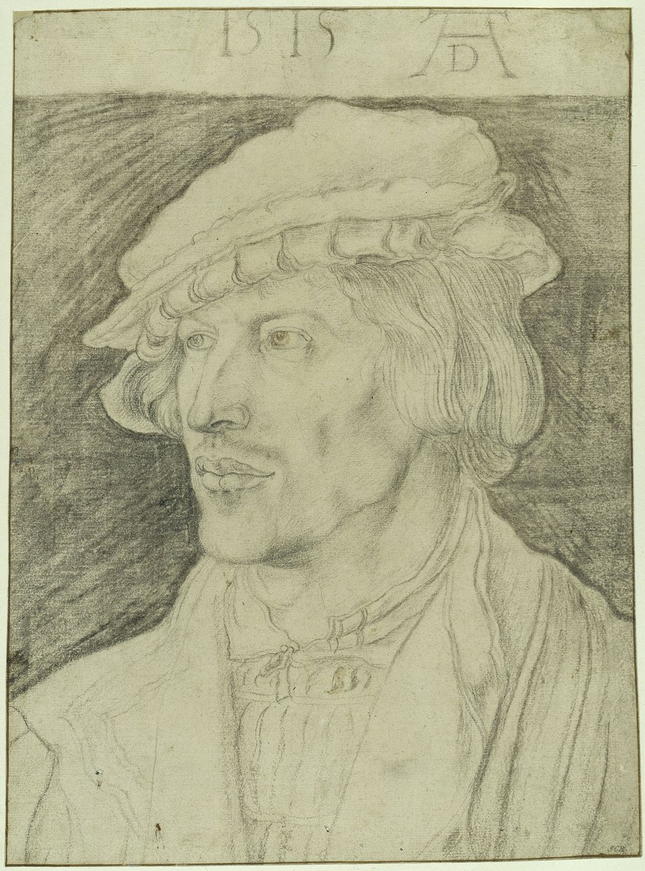 Brustbild eines bartlosen jungen Mannes, nach links von Albrecht Dürer