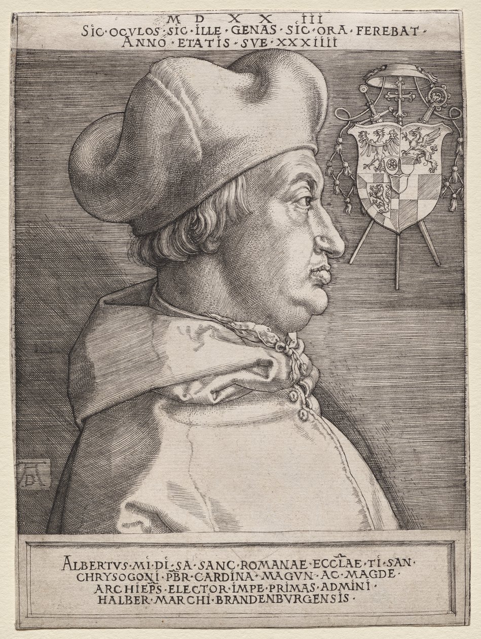 Kardinal Albrecht von Brandenburg - die große Platte von Albrecht Dürer