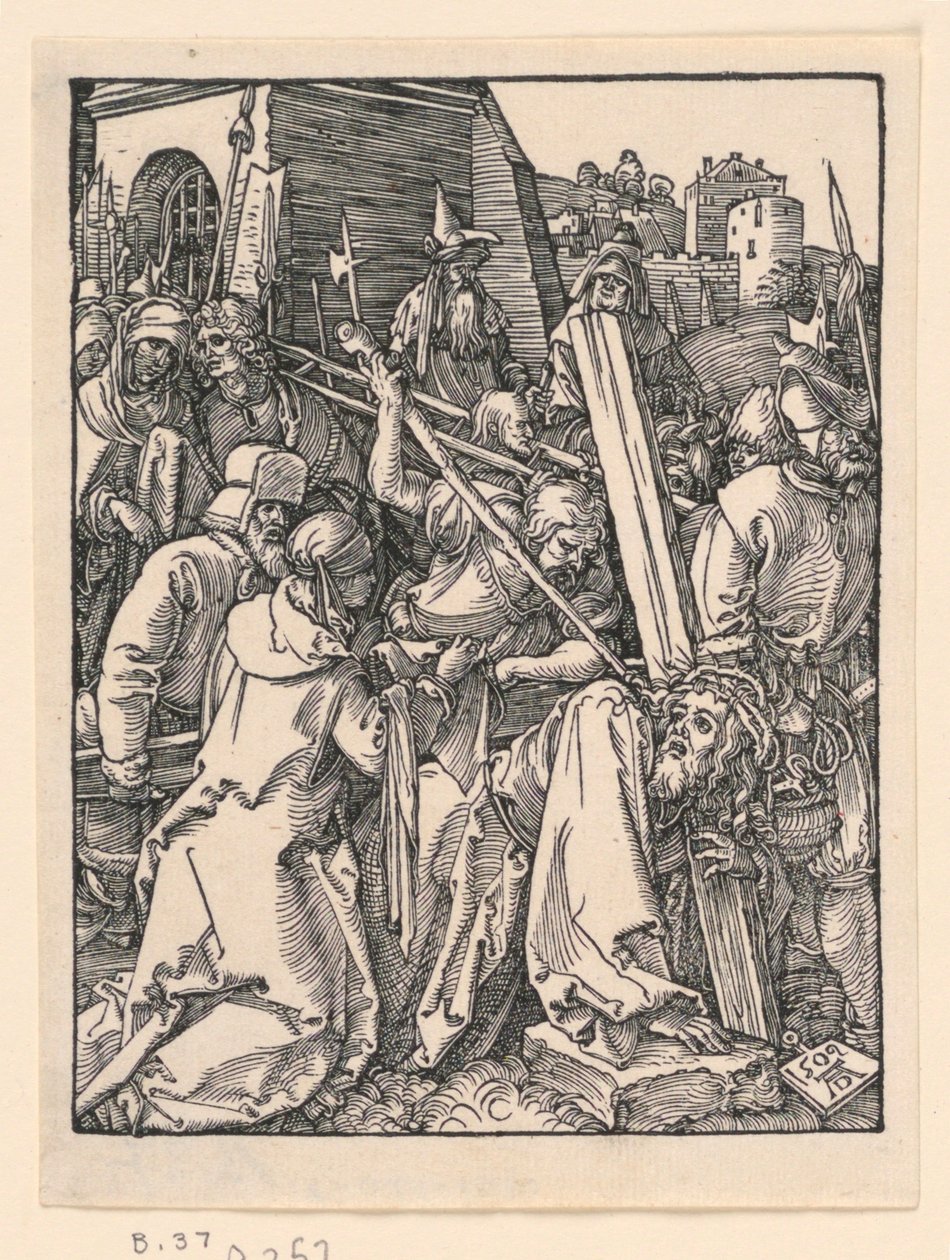 Christus trägt das Kreuz, aus der Serie Die kleine Passion von Albrecht Dürer
