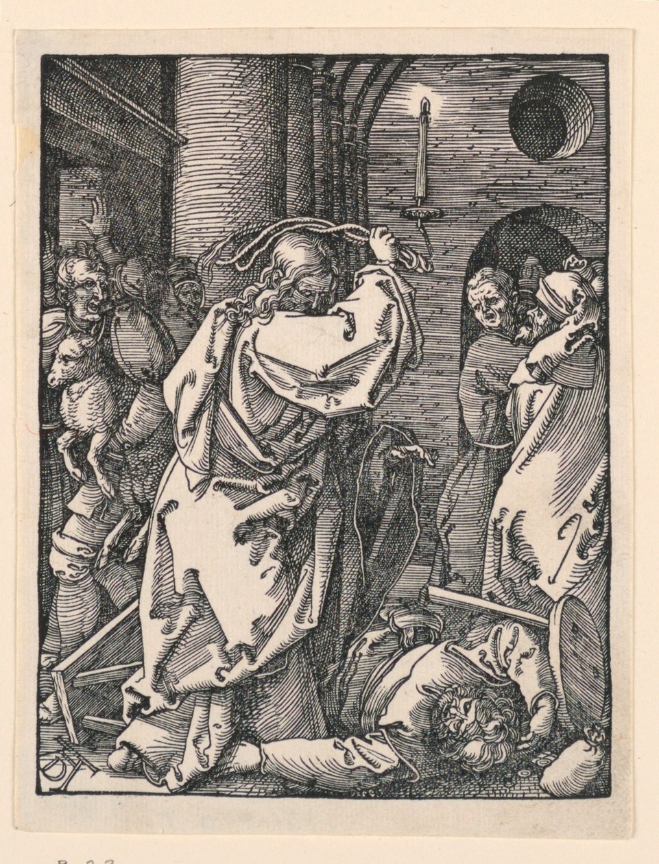 Christus vertreibt die Händler aus dem Tempel, aus der Serie Die kleine Passion von Albrecht Dürer