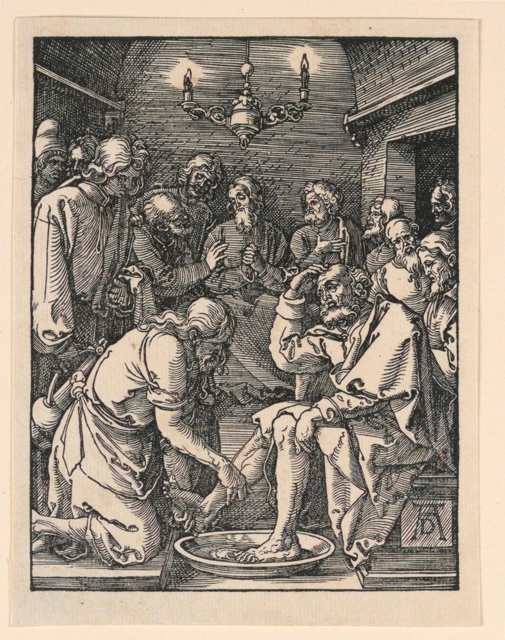 Christus wäscht die Füße, aus der Serie Die kleine Passion von Albrecht Dürer