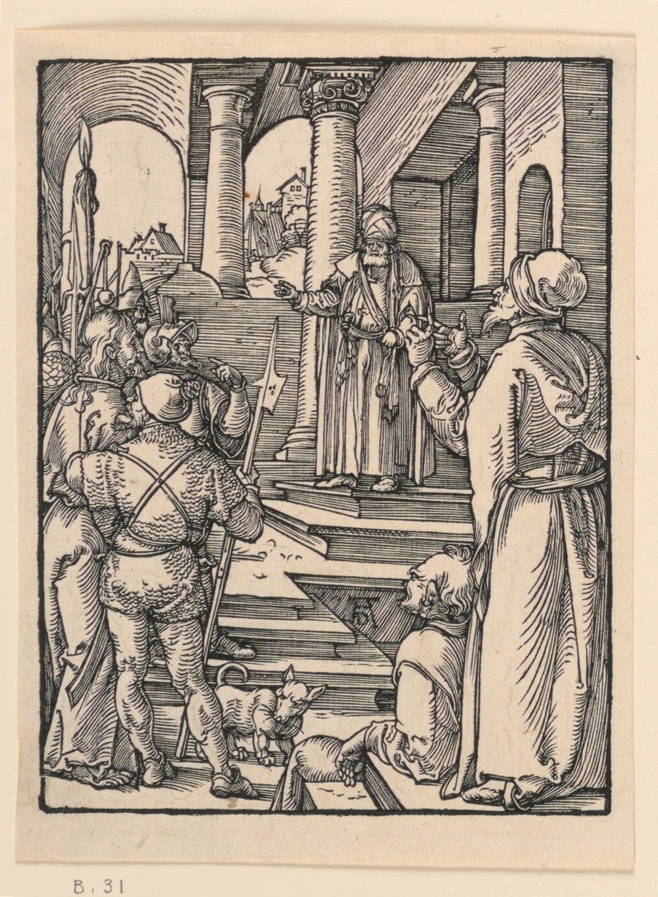 Christus vor Pilatus, aus der Serie Die kleine Passion von Albrecht Dürer