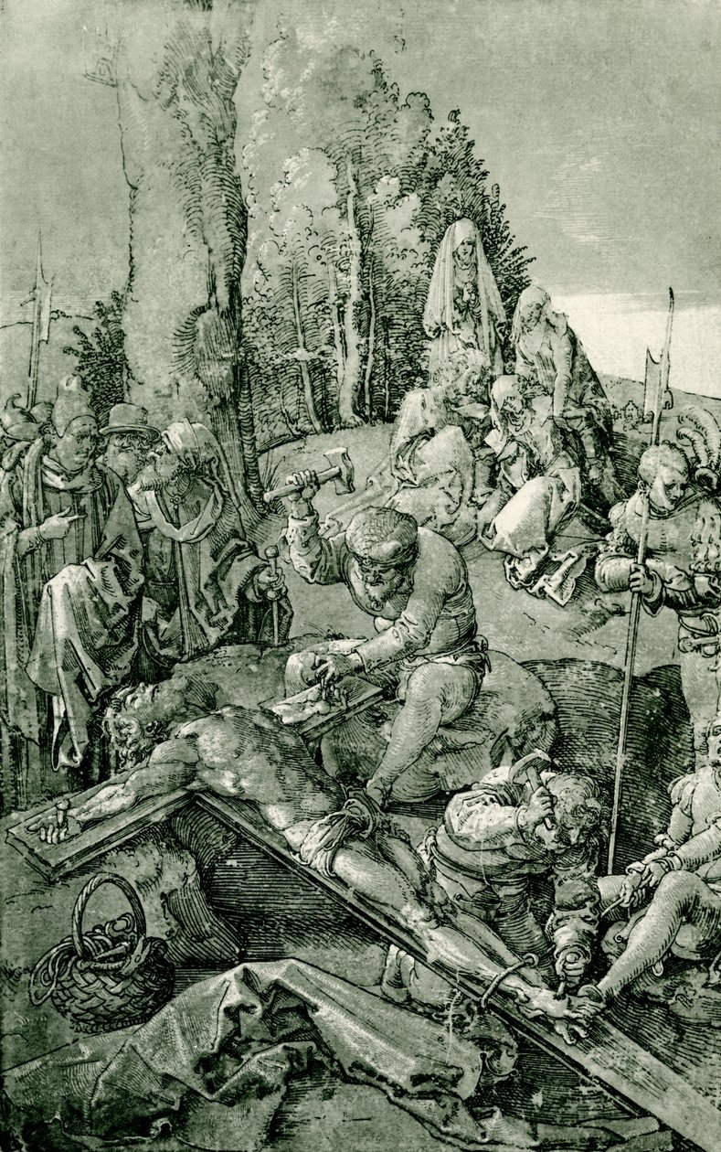 Christus wird ans Kreuz genagelt von Albrecht Dürer