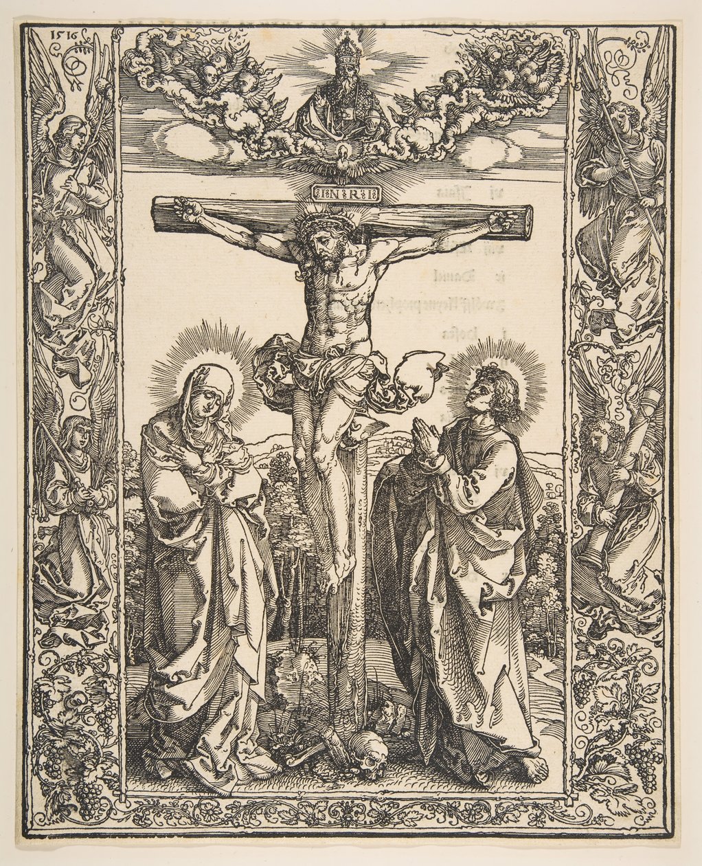 Christus am Kreuz zwischen der Jungfrau und dem Heiligen Johannes, 1516 von Albrecht Dürer