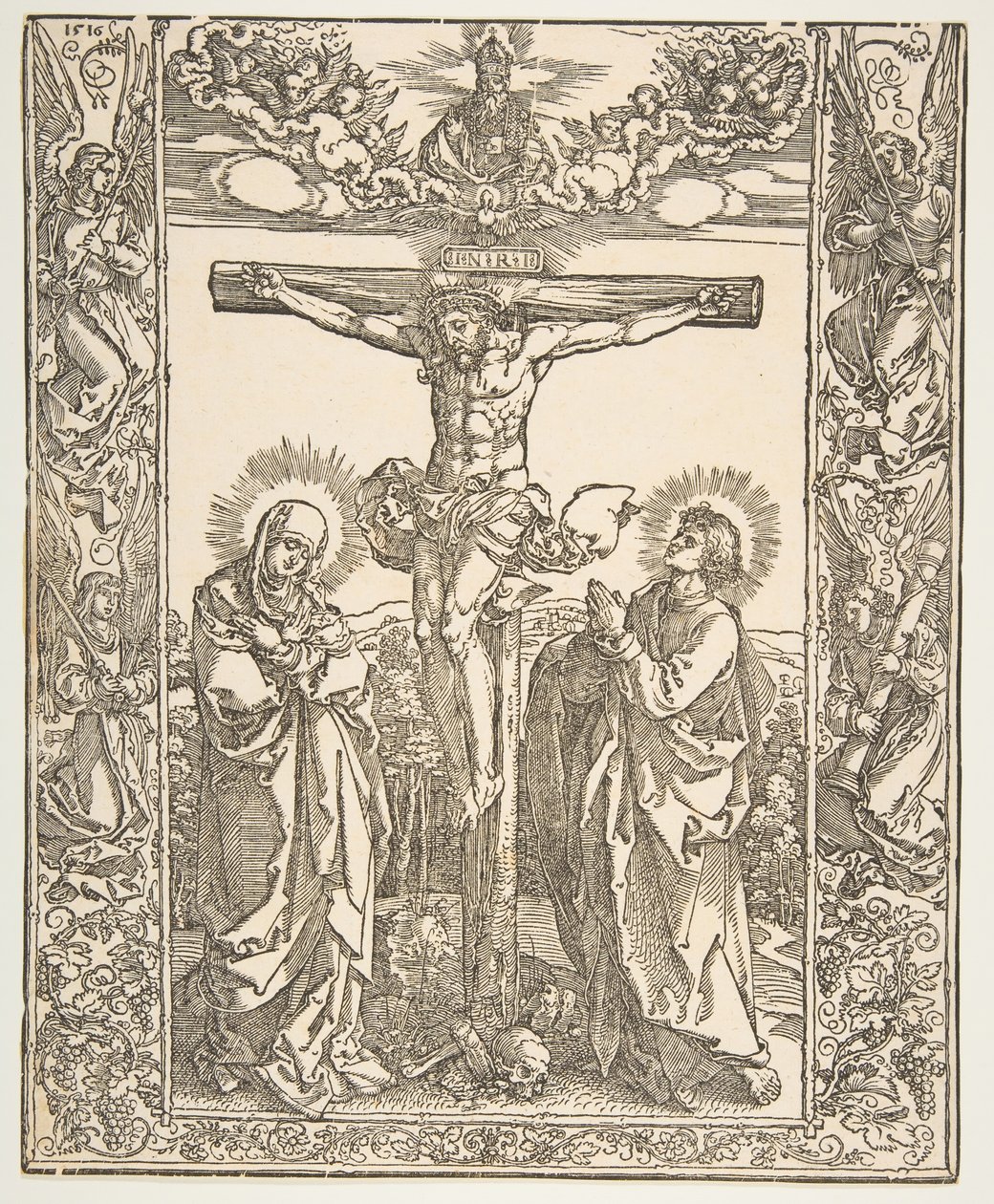Christus am Kreuz zwischen der Jungfrau und dem Heiligen Johannes von Albrecht Dürer