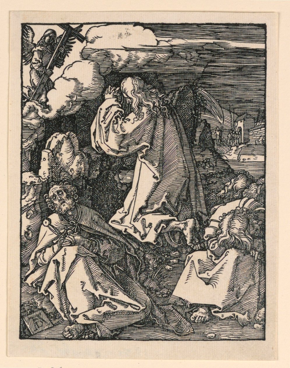 Christus am Ölberg (Die Agonie im Garten), aus der Serie Die Kleine Passion von Albrecht Dürer