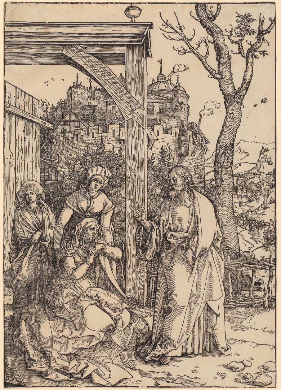 Christus nimmt Abschied von seiner Mutter, Blatt 17 der Folge "Das Marienleben" von Albrecht Dürer