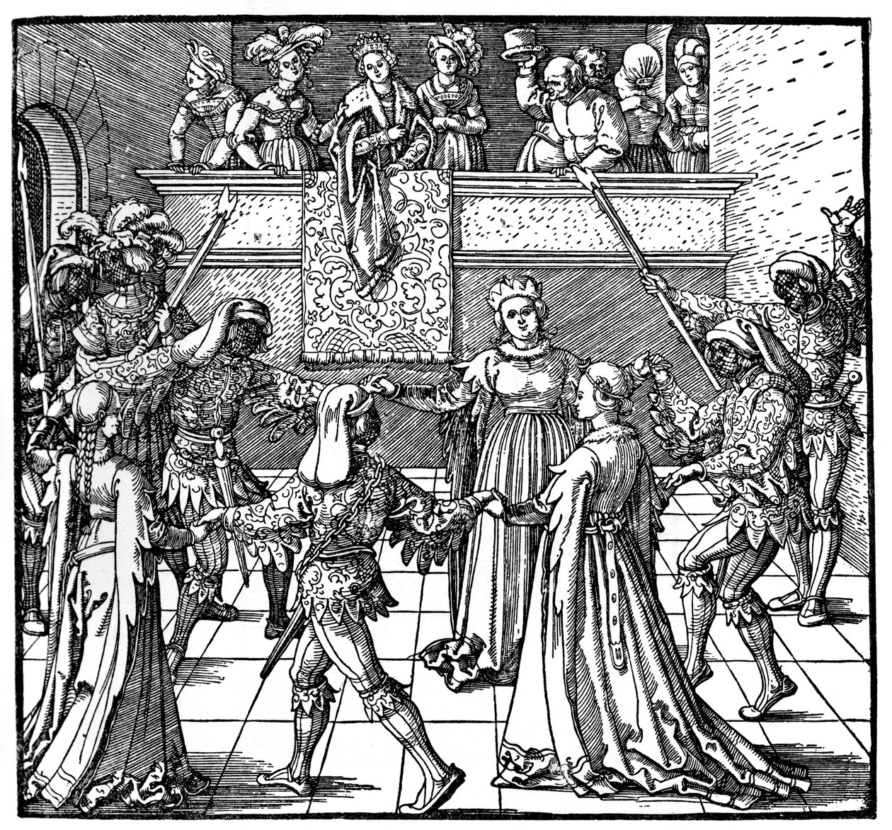 Tanz bei Fackellicht, Augsburg, 1516 von Albrecht Dürer