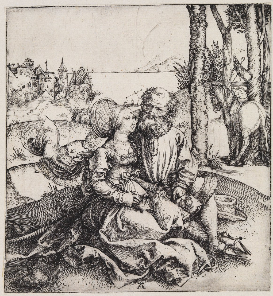 Das ungleiche Paar (Der Liebesantrag) von Albrecht Dürer