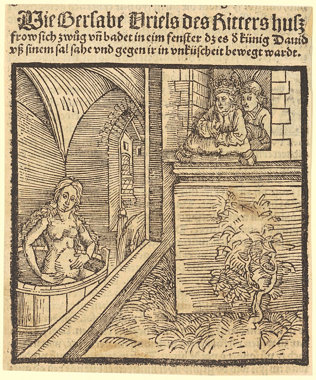 David sieht Bathseba sich baden von Albrecht Dürer
