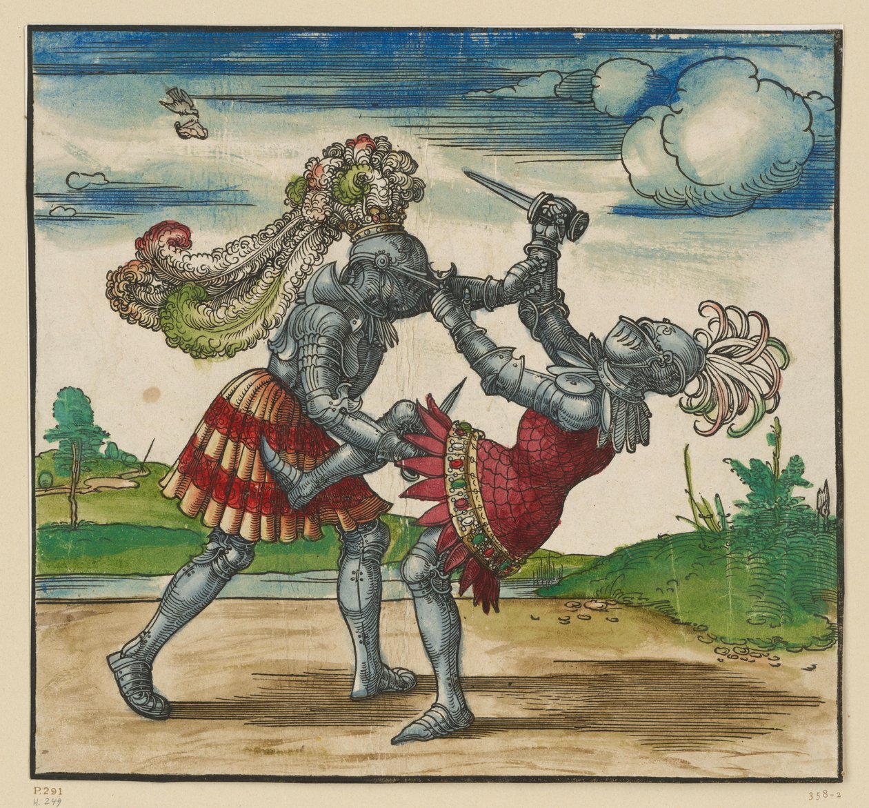 Der Zweikampf zu Fuß (Freydal-Holzschnitte) von Albrecht Dürer