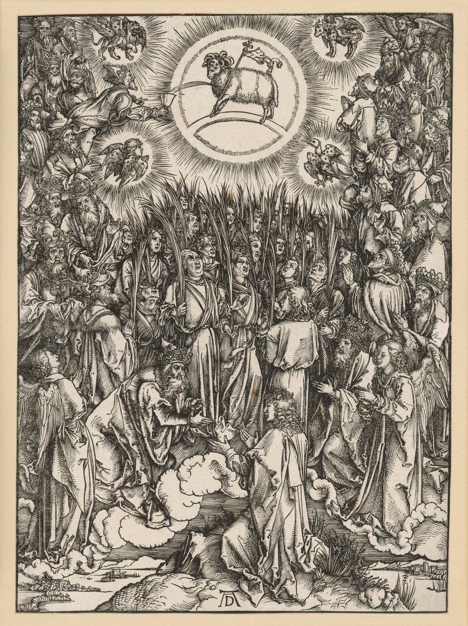 Die Anbetung des Lammes auf dem Berg Zion (Apokalypse) von Albrecht Dürer