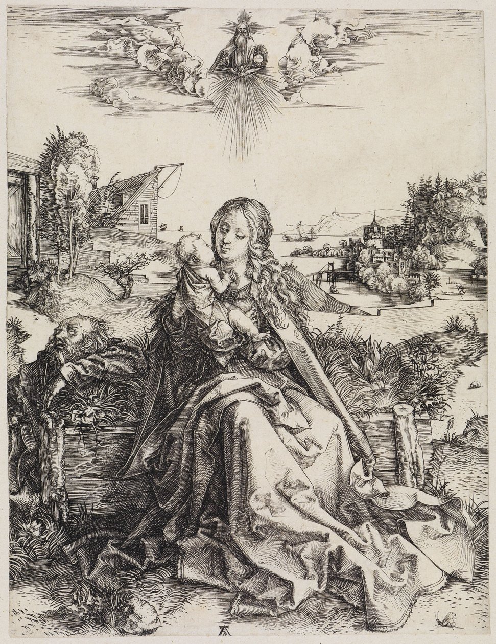 Die Heilige Familie mit der Heuschrecke von Albrecht Dürer